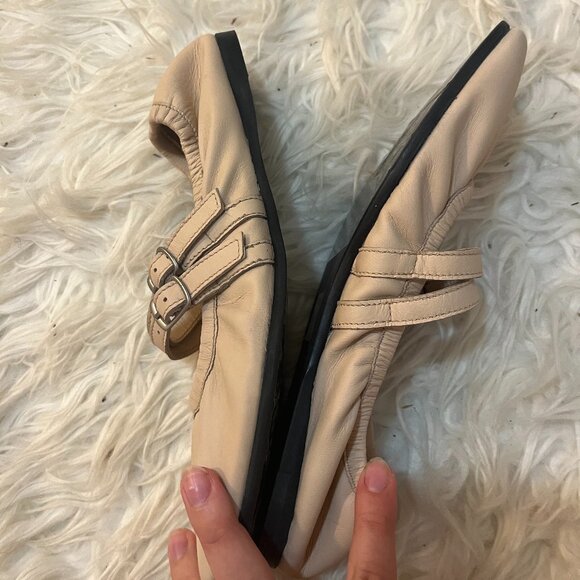 NWOT Free People Gemini Ballet Flat In Natural Size 8.5 Tan Beige Slip on She - Picture 4 of 6